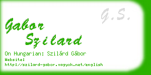 gabor szilard business card